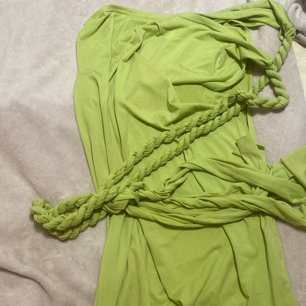 Green wrap skirt